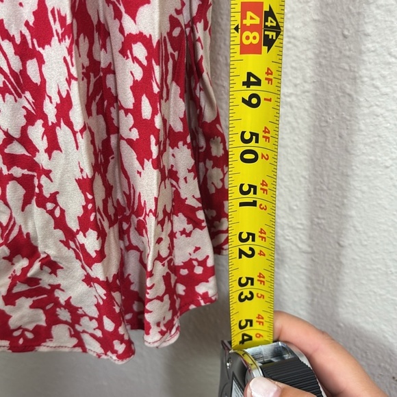 NWT Free People Red Cream Floral Deep Vneck Midi Dress size 2 - Picture 9 of 15